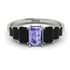Emerald Cut Tanzanite Geometrical Ring - Briella No. 209 image 1