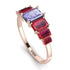 Emerald Cut Tanzanite Geometrical Ring - Briella No. 211