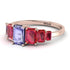 Emerald Cut Tanzanite Geometrical Ring - Briella No. 211 image 3