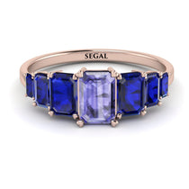 Emerald Cut Tanzanite Geometrical Ring - Briella No. 214 image 1