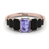 Emerald Cut Tanzanite Geometrical Ring - Briella No. 208