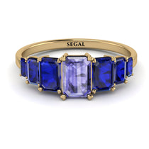 Emerald Cut Tanzanite Geometrical Ring - Briella No. 213 image 1
