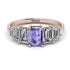 Emerald Cut Tanzanite Geometrical Ring - Briella No. 202 image 1
