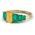 Emerald Cut Yellow Diamond Geometrical Ring - Briella No. 1004