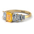 Emerald Cut Yellow Diamond Geometrical Ring - Briella No. 1001 image 3
