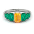 Emerald Cut Yellow Diamond Geometrical Ring - Briella No. 1006