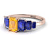 Emerald Cut Yellow Diamond Geometrical Ring - Briella No. 1014
