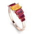 Emerald Cut Yellow Diamond Geometrical Ring - Briella No. 1011