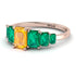 Emerald Cut Yellow Diamond Geometrical Ring - Briella No. 1005