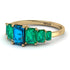 Emerald Cut Blue Topaz Geometrical Ring - Briella No. 504
