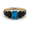 Emerald Cut Blue Topaz Geometrical Ring - Briella No. 507