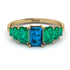 Emerald Cut Blue Topaz Geometrical Ring - Briella No. 504