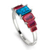 Emerald Cut Blue Topaz Geometrical Ring - Briella No. 512