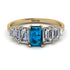 Emerald Cut Blue Topaz Geometrical Ring - Briella No. 501