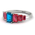Emerald Cut Blue Topaz Geometrical Ring - Briella No. 512 image 3