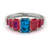 Emerald Cut Blue Topaz Geometrical Ring - Briella No. 512