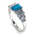 Emerald Cut Blue Topaz Geometrical Ring - Briella No. 503