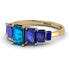 Emerald Cut Blue Topaz Geometrical Ring - Briella No. 513 image 3