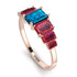 Emerald Cut Blue Topaz Geometrical Ring - Briella No. 511