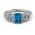 Emerald Cut Blue Topaz Geometrical Ring - Briella No. 503