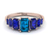 Emerald Cut Blue Topaz Geometrical Ring - Briella No. 514 image 1