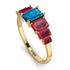 Emerald Cut Blue Topaz Geometrical Ring - Briella No. 510