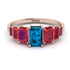 Emerald Cut Blue Topaz Geometrical Ring - Briella No. 511