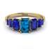 Emerald Cut Blue Topaz Geometrical Ring - Briella No. 513