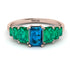 Emerald Cut Blue Topaz Geometrical Ring - Briella No. 505