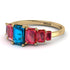 Emerald Cut Blue Topaz Geometrical Ring - Briella No. 510