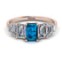 Emerald Cut Blue Topaz Geometrical Ring - Briella No. 502