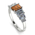 Emerald Cut Brown Diamond Geometrical Ring - Briella No. 1103 image 2