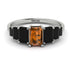 Emerald Cut Brown Diamond Geometrical Ring - Briella No. 1109