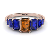 Emerald Cut Brown Diamond Geometrical Ring - Briella No. 1114 image 1