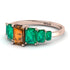 Emerald Cut Brown Diamond Geometrical Ring - Briella No. 1105 image 3