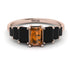 Emerald Cut Brown Diamond Geometrical Ring - Briella No. 1108 image 1