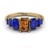 Emerald Cut Brown Diamond Geometrical Ring - Briella No. 1113 image 1