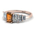 Emerald Cut Brown Diamond Geometrical Ring - Briella No. 1102