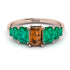 Emerald Cut Brown Diamond Geometrical Ring - Briella No. 1105 image 1