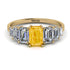 Emerald Cut Citrine Geometrical Ring - Briella No. 601 image 1