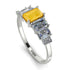 Emerald Cut Citrine Geometrical Ring - Briella No. 603