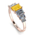 Emerald Cut Citrine Geometrical Ring - Briella No. 602 image 2