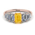 Emerald Cut Citrine Geometrical Ring - Briella No. 602 image 1