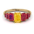 Emerald Cut Citrine Geometrical Ring - Briella No. 610