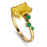 Emerald Cut Citrine Ring With Bezel - Alina No. 604