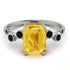 Emerald Cut Citrine Ring With Bezel - Alina No. 609 image 1