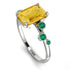 Emerald Cut Citrine Ring With Bezel - Alina No. 606