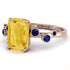 Emerald Cut Citrine Ring With Bezel - Alina No. 614
