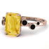 Emerald Cut Citrine Ring With Bezel - Alina No. 608