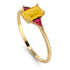 Emerald Cut Citrine With Triangles Ring - Remi No. 610 image 2